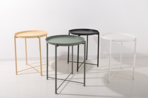 Trang Trí Màu Đen Giá Rẻ Hình Tròn Bên Bàn Cho Phòng Khách Và Phòng Giường Hiện Đại Bên Bảng Cho Kim Loại Gấp Bàn Cà Phê - Product Image 5