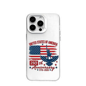 <span class=keywords><strong>Coque</strong></span> transparente en TPU avec motif Aigle, Drapeau Américain et Statue de la Liberté, Édition 250e Anniversaire pour iPhone 17 16 15 14 13 Pro Max - Product Image 6