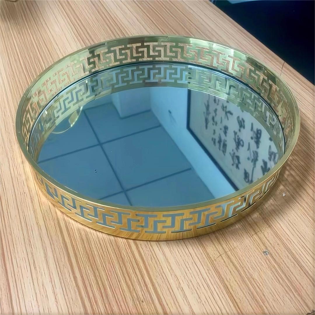 Large Size Round Tray Deco Mirror Gold Jewelry Perfume Toiletries Makeup  Dresser Table Bathroom Vintage Display Serving Tray| Alibaba.com