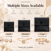 Pochette à bijoux en cuir PU noir de qualité supérieure avec fermoir cœur pour bagues, boucles d'oreilles et pièces de monnaie, personnalisable avec logo OEM/ODM, directement de l'usine