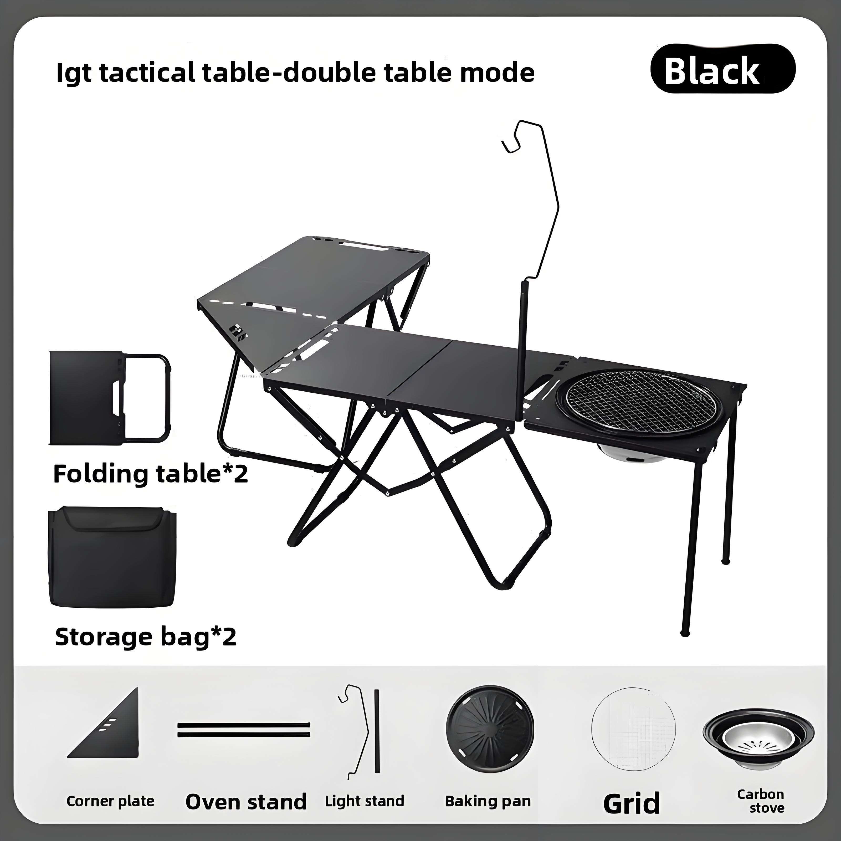Mesa táctica negra + paquete de lujo