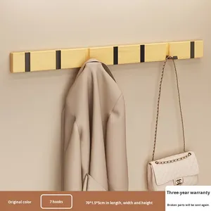 Perchero <span class=keywords><strong>de</strong></span> <span class=keywords><strong>Pared</strong></span> Pequeño <span class=keywords><strong>de</strong></span> Bambú para Dormitorio o Entrada, Sin Taladro, con Ganchos Creativos para Puerta - Product Image 6