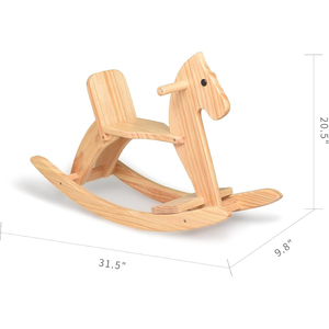 Juguete clásico de caballo mecedora de madera Natural con respaldo de Pedal seguro, mano de obra fina <span class=keywords><strong>para</strong></span> niños, artesanías de madera, cajas de madera, letreros de pared - Product Image 5