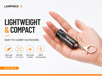 Lampe torche LED rechargeable par USB, étanche, 80LM, pour le camping