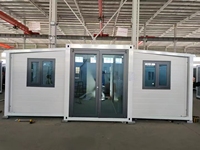 Haute qualité 20ft 40FT modulaire salon Double aile prêt en direct Simple pliant conteneur maison Double aile salle d'expansion