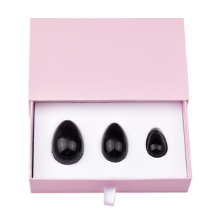 Huevos de jade yoni negros, set de huevos de obsidiana yoni con cuerda y caja de regalo - Product Image 6
