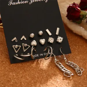 Nouvel ensemble de boucles d'oreilles créoles bohèmes géométriques en perles et cristaux pour femme, avec pampilles florales, cadeau de bijoux - Product Image 5