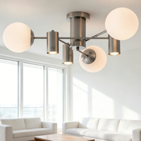 Plafonnier moderne minimaliste en métal et verre, combinaison E27/GU10 pour salon, chambre à coucher, salle à manger