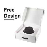 Maßgefertigte Weiße Fedora-Hutbox Reise-Tragetasche für Hüte Langlebige Aufbewahrung Geschenkverpackung mit Griff