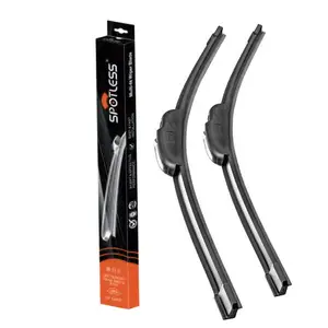 Commercio all'ingrosso della fabbrica Flat J Hook auto tergicristallo nero scatola di colore naturale in gomma spazzole tergicristallo per auto