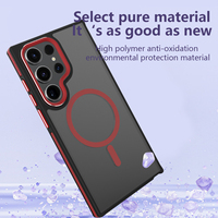 Pour Samsung Galaxy S24 Ultra Étui magnétique transparent mat de luxe S24 Accessoires pour téléphone portable