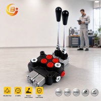 Válvula de Control Direccional Monobloque Hidráulica Manual de 2 Palancas Junbao ZDa-L15, 63Lpm, 315Bar, para Tractor y Cargador, Venta al Por Mayor