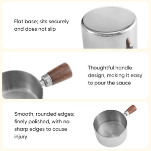Tasse à mesurer premium avec poignée ergonomique en bois de noyer, échelle latérale en métal argenté pour café, lait et pâtisserie - Product Image 4