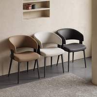 Chaise de salle à manger moderne en cuir véritable, cadre en bois ergonomique, pieds en métal, chaise d'appoint pour maison haut de gamme et restaurant