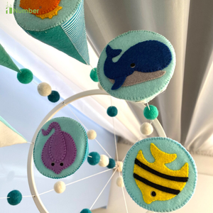 Jouets éducatifs neutres nautiques nouveau-né sous la mer <span class=keywords><strong>pépinière</strong></span> océan feutre bébé Mobile avec étoile de mer coquille baleines <span class=keywords><strong>dauphin</strong></span> - Product Image 5