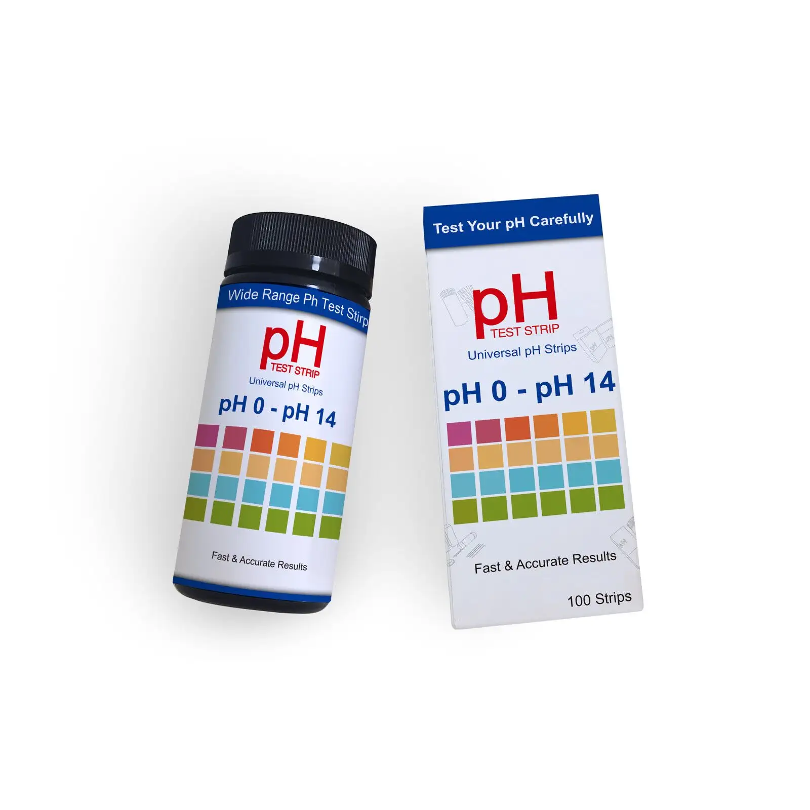 Fábrica da força testes profissionais e precisos da escala do teste do valor do pH da urina das tiras de teste 0-14 com 4 blocos da cor