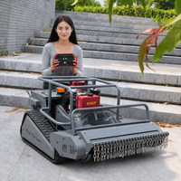 Mesin Pemotong Rumput Robot Bertenaga Bensin Besar, Lebar Pemotongan 80cm 100cm 120cm, Kendali Jarak Jauh, Tipe Crawler, Mesin Pemotong Rumput Flail