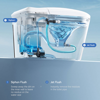 Nouveau design d'appareils sanitaires une pièce placard d'eau bidet électrique cuvette de toilette montée au sol salle de bain toilette intelligente intelligente