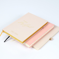 Couverture de prière personnalisée en cuir PU doublée de tissu rose beige avec estampage à chaud, carnet de notes à couverture rigide personnalisé