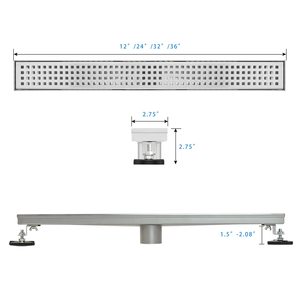 Drain de sol linéaire en acier inoxydable de style américain, placage multicolore, grande capacité, pour hôtel, maison, salle de bain - Product Image 3