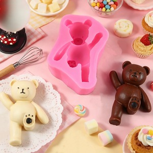 Bear Silicone Mold Pink 1 Piece For Cake Decorating Baking Fondant Chocolate DIY - Product Image 2