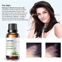 Vente chaude romarin 100% huile de croissance des cheveux naturels soins des cheveux huiles essentielles traitement de perte de cheveux huile de romarin