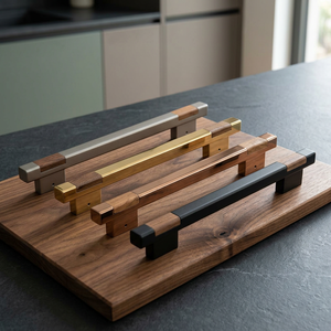 Modern Brass Round Cabinet Handles <b>Drawer</b> <b>Pulls</b> Minimalist Design Durable Easy Installation Villa Kitchen Outdoor Hotel Use - Product Image 4