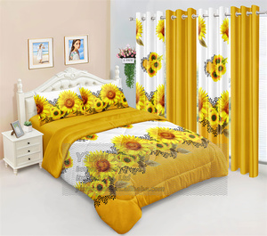 Juego de cama de edredón de 8 piezas tamaño King estilo americano 2025 con patrón impreso cortinas a juego poliéster relleno en Stock - Product Image 6