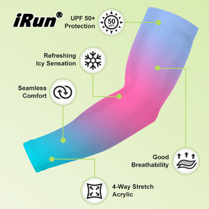 Irun כדורסל פוליאסטר זרוע שרוול UV הגנה מפני שמש רכיבה על אופניים זרוע שרוול כדורגל דחיסה אישית כדורגל - Product Image 2