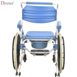 Portable Blue Toilet <b>Chair</b> for Disabled Folding Handicap Rehabilitation Therapy Supplies Toilet Wheelchair <b>Commode</b> <b>Chair</b> - Product Image 5