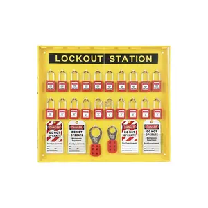 Kotak tagout pengunci kuning 20 stasiun gembok dengan penutup