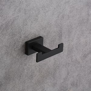 OEM Crochet pour serviette de bain Porte-serviettes mural de salle de bain de haute qualité Double crochet pour serviette Noir <span class=keywords><strong>mat</strong></span> - Product Image 4