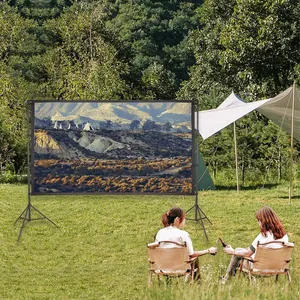 Pantalla de Proyección 3D 16:9 con Soporte Resistente al Viento para Cine al Aire Libre - Product Image 6