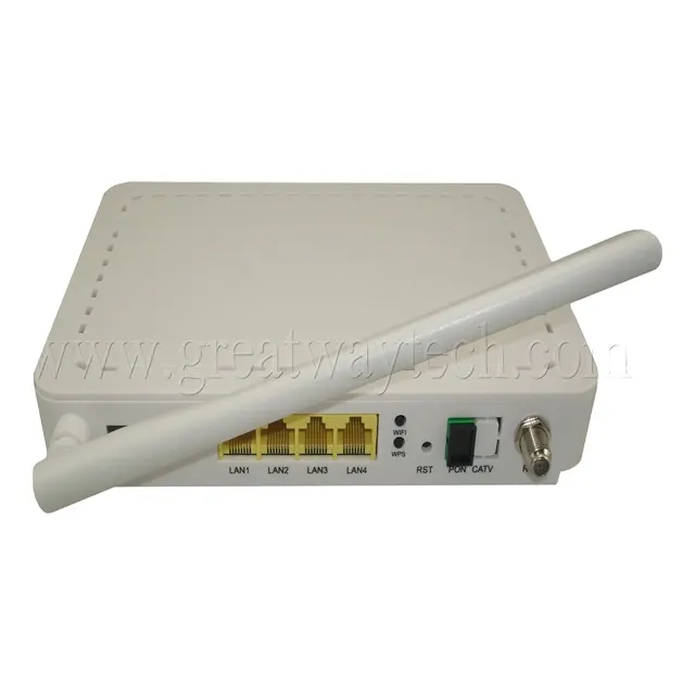 4GE CATV WiFi 3FE CATV WiFi GPON ONU FTTH WIFI CATVルーターUSBトリプルプレイサービス光ネットワークを備えた中国工場GPON ONU