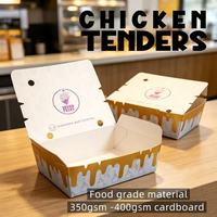 Boîte à emporter pour poulet frit personnalisée, boîte en papier pliable pour la restauration rapide, conteneur à emporter pour poulet frit, restaurant, logo personnalisé
