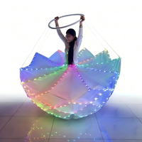 Robe LED RVB pleine couleur lumineuse, costume de scène lumineux, grande jupe scintillante pour festival de musique, danseuse de boîte de nuit