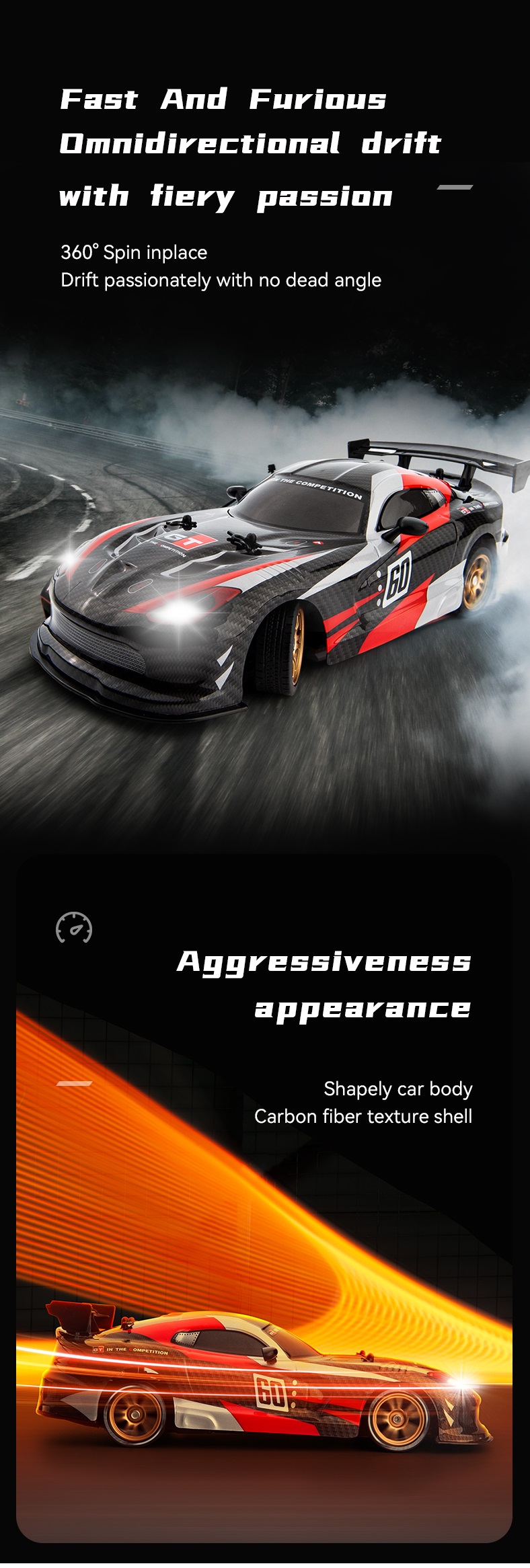 Jjrc Q116 Super Gt Rc Car - 1:16 Dodge High-Speed Drift Car