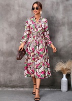 Robe longue pour femme, style bohème chic, imprimée, plissée, décontractée, longue, élégante, pour femme