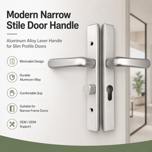 Reversible Door Handle Lock Set with Key Single <b>Latch</b> Lever Handle for Aluminum and Wooden Apartment Entrance Doors - Product Image 3