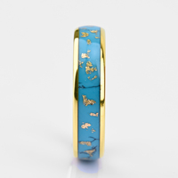 Lire pour expédier des anneaux remplis d'or de tungstène pour les femmes 6mm incrustation de turquoise naturelle bijoux pour les femmes or 18k Top 2025 anneaux