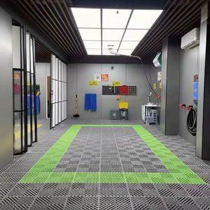 Dalles de <span class=keywords><strong>sol</strong></span> modulaires en plastique PP pour garage, haute résistance, antidérapantes, ventilées, à clipser, écologiques, design graphique moderne pour intérieur - Product Image 6
