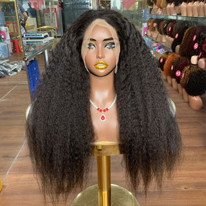 Fournisseur de cheveux de haute qualité, perruque en cheveux vierges, de 12 à 30 pouces # Perruque Lace Front Kinky Straight N 13*4 - Product Image 1