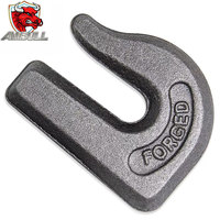 Gancho de Remolque Ambull Forjado y Galvanizado para Tractor, Gancho de Acero Resistente con Perno G70, Gancho de Cadena para Soldar de 3/8