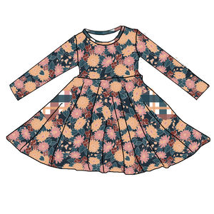 Qingli Custom Factory's Newest Style Girls Party <strong>Dress</strong> Long Sleeve Penguin Twirl <strong>Dress</strong> for Autumn for Christmas OEM for Children - Product Image 4