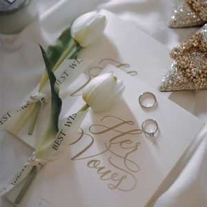 Tarjetas de felicitación de boda estilo INS, libro de juramentos de boda, tarjeta de juramento, tarjeta de declaración con estampado dorado - Product Image 5