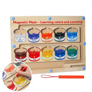 CHAOER 2024 ahşap renk numarası mıknatıs labirent Juguetes Montessori eğitim bulmaca kurulu aktivite yuvası oyuncaklar çocuk erkek kız için