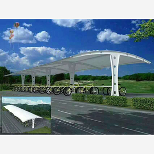 Abri de bus extérieur en acier avec structure à poutres, tentes abri de voiture, auvent imperméable en tissu PVDF, bâtiment en colonnes d'acier, abri de voiture, tente d'ombrage - Product Image 2