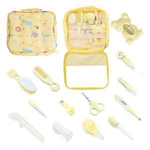 Ensemble de soins pour bébé de 13 pièces, essentiels pour nouveau-nés, kit de manucure, coupe-ongles, soins bucco-dentaires, brosse à cheveux, peigne, silicone rose/bleu/jaune - Product Image 3