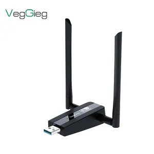 Veggieg Wifi适配器Wifi USB适配器1300 Mbps 500米迷你USB无线Wifi适配器，适用于台式机/笔记本电脑远程