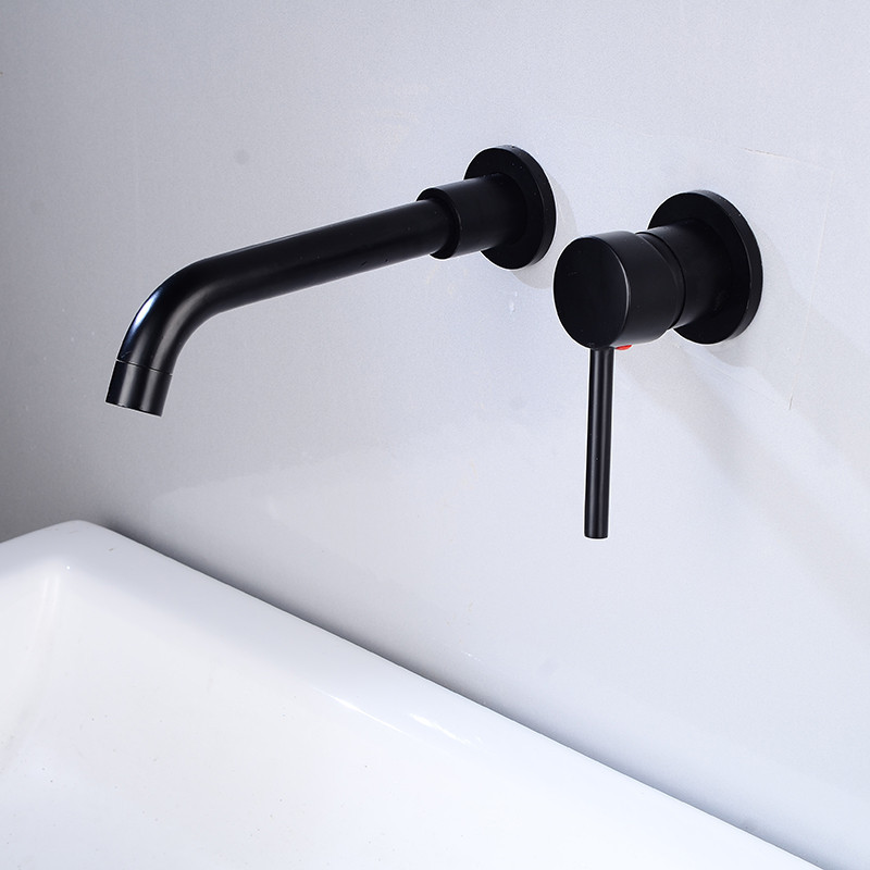 Amazon hot selling wall mounted Basin Mixer Faucet black Concealed Faucet